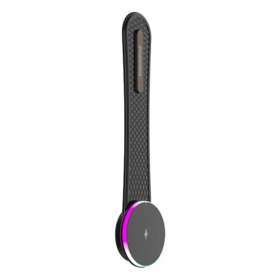 Porodo 15w magnetic wireless car mount with dual port car charger & c-c cable 1m - black